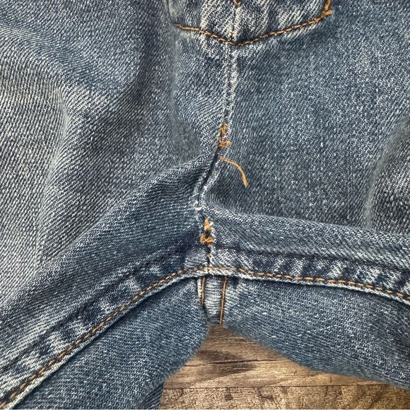 Reformation Lace Up Flare Medium Wash Distressed Raw Hem Jeans Womens Sz. 25 - Picture 9 of 9